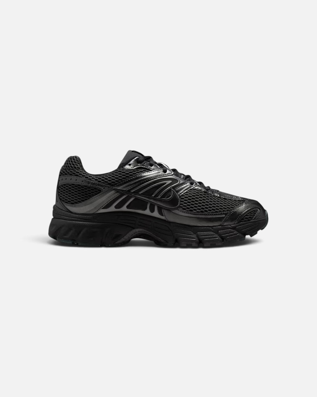 CRIUW NIKE Air Max Moto 2K black performance sneaker with mesh upper, metallic details, and cushioned sole.