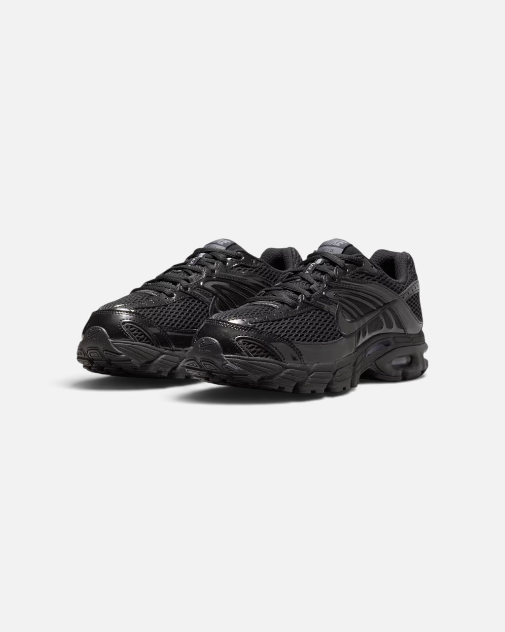 CRIUW Nike Air Max Moto 2K sneakers in all-black with metallic details and mesh upper for performance and comfort.