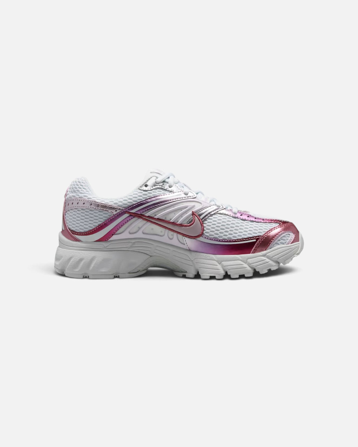 CRIUW Nike Air Max Moto 2K sneakers in bleached lilac with metallic pink accents and white mesh performance design