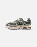 CRIUW Nike Air Max Moto 2K sneakers in camo green with metallic accents and cushioned Max Air sole, side view.