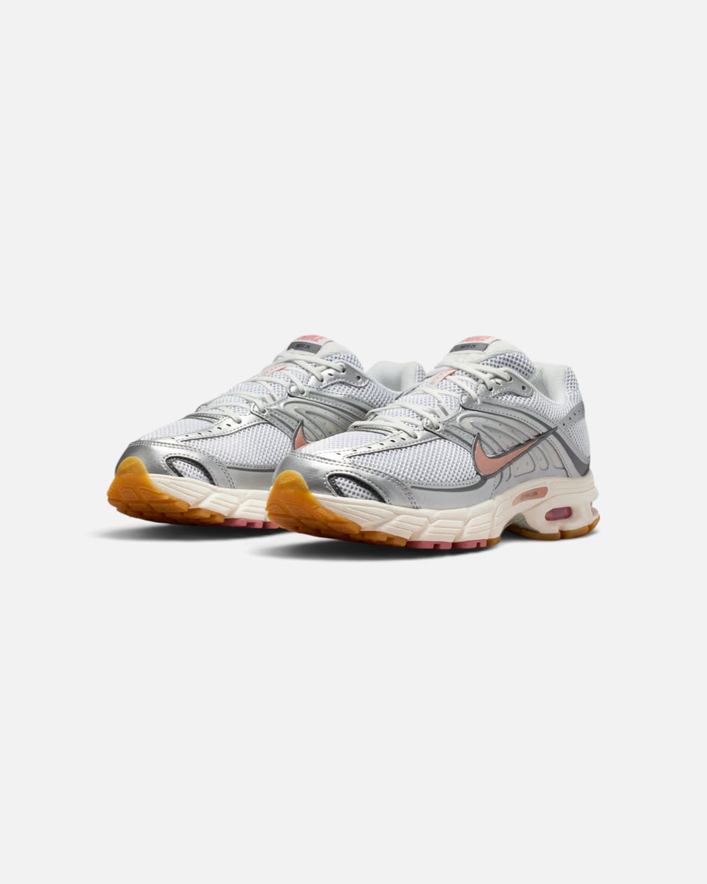 CRIUW Nike Air Max Moto 2K sneakers in metallic red bronze and silver with mesh upper and cushioned gum rubber sole