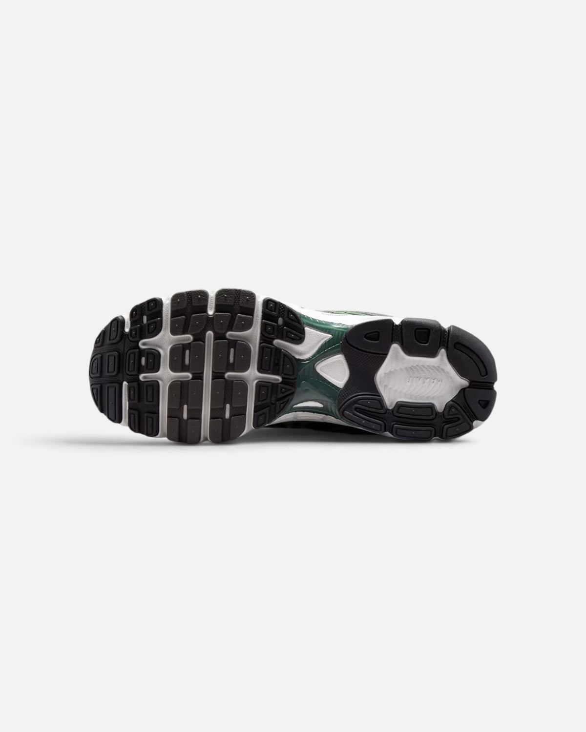 CRIUW Nike Air Max Moto 2K Grey Fog sneaker showing the black and white rubber tread pattern on the outsole