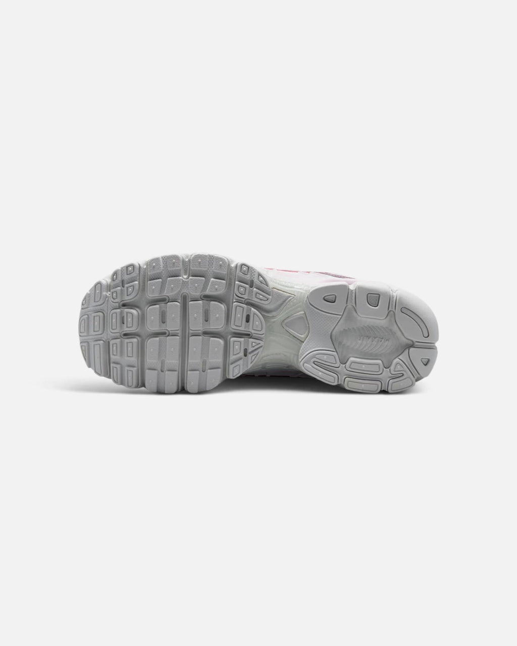 CRIUW Nike Air Max Moto 2K bleached lilac sneaker showing the grey rubber traction outsole and tread pattern