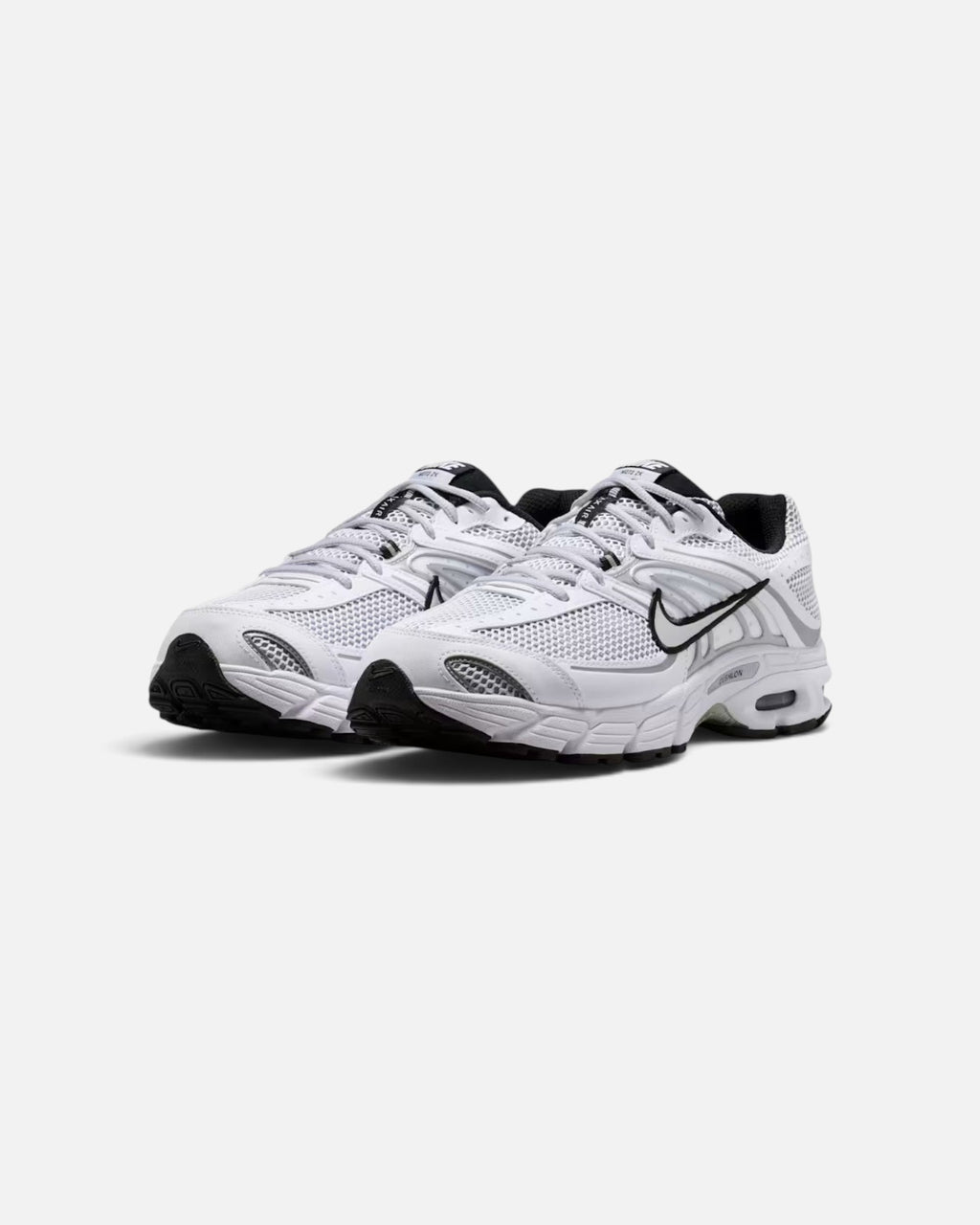 CRIUW Nike Air Max Moto 2K sneakers in white with metallic accents and black swoosh branding