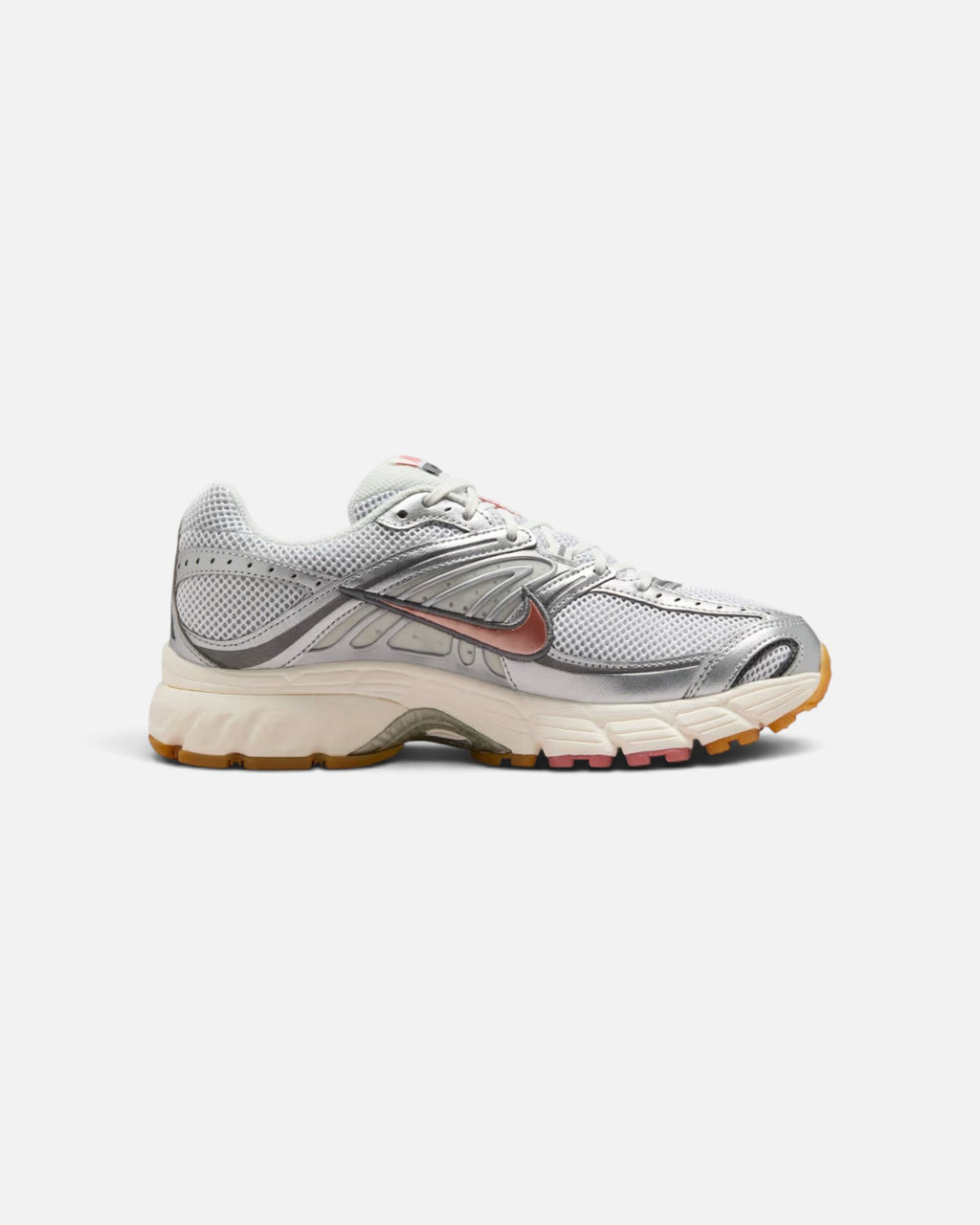 CRIUW Nike Air Max Moto 2K sneakers in metallic red bronze and silver with mesh upper and cushioned sole