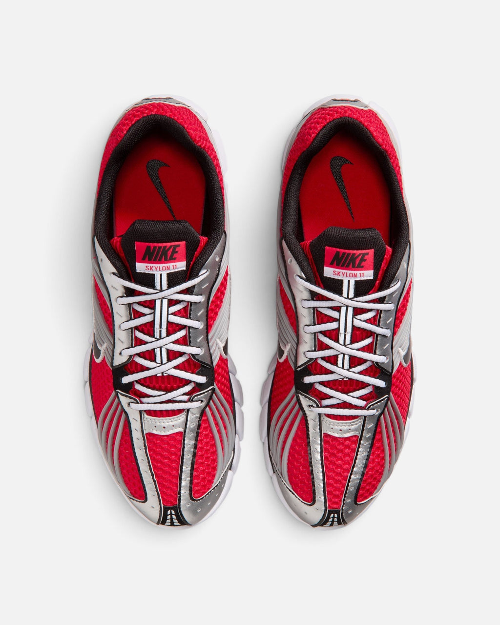 CRIUW NIKE Zoom Skylon 11 sneakers in university red with metallic silver overlays and breathable mesh upper.