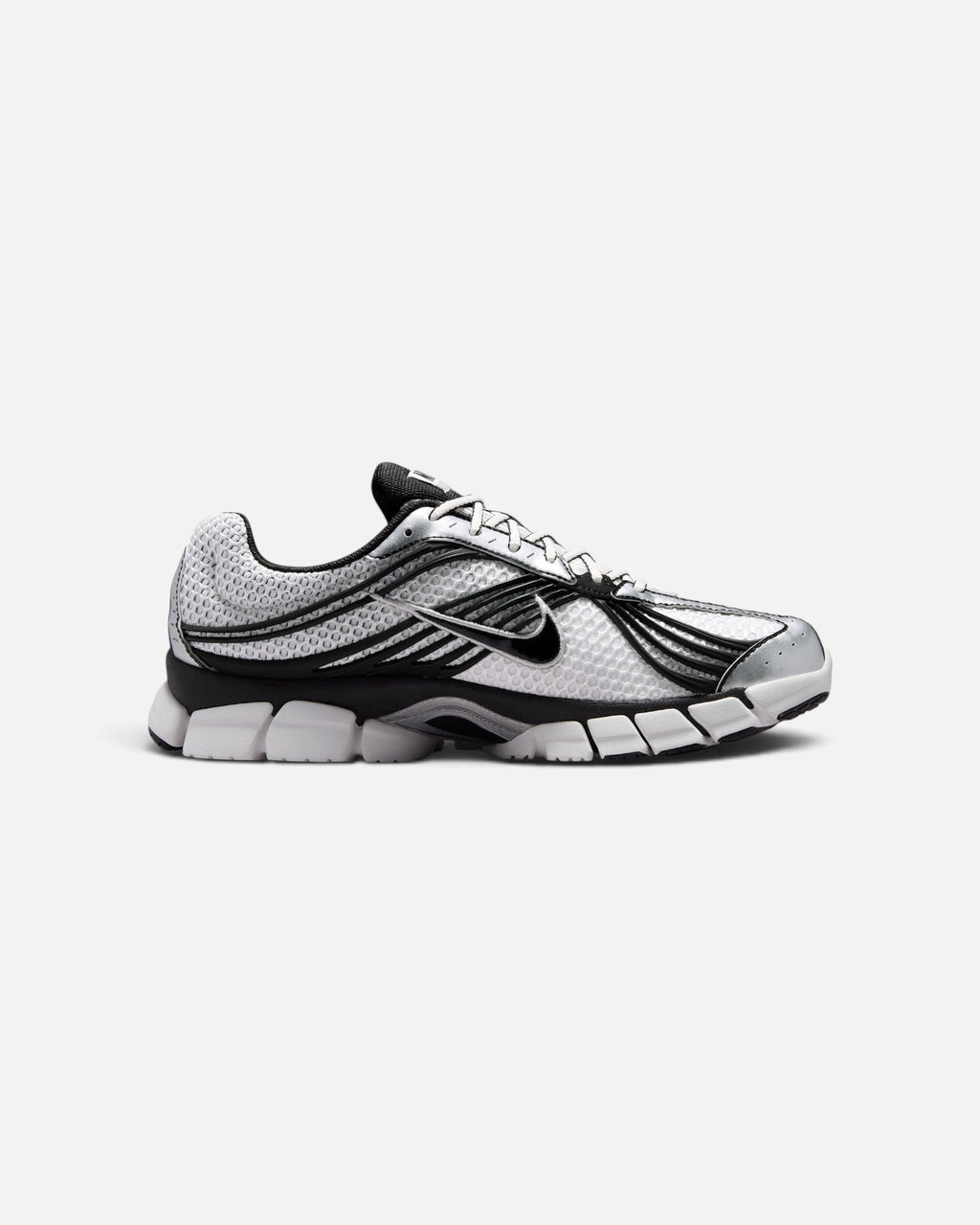 CRIUW Nike Zoom Skylon 11 sneaker in summit white with black and metallic silver accents and breathable mesh upper