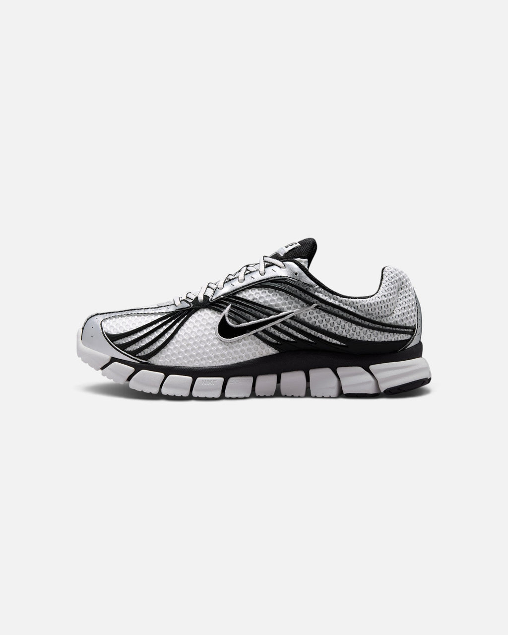CRIUW NIKE Zoom Skylon 11 sneaker in summit white with black and metallic silver accents and breathable mesh upper