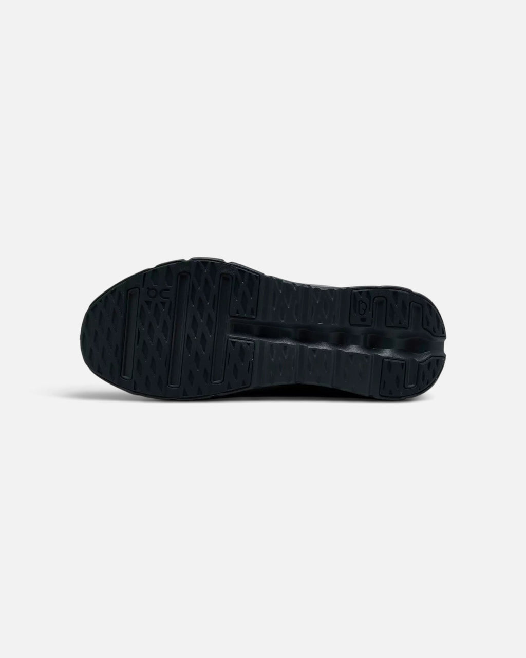 CRIUW ON Cloudtilt Wash Eclipse sneakers showing the black textured rubber outsole for superior grip and cushioning.